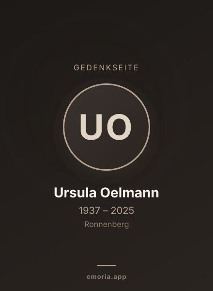 Gedenkportrait von Ursula Oelmann