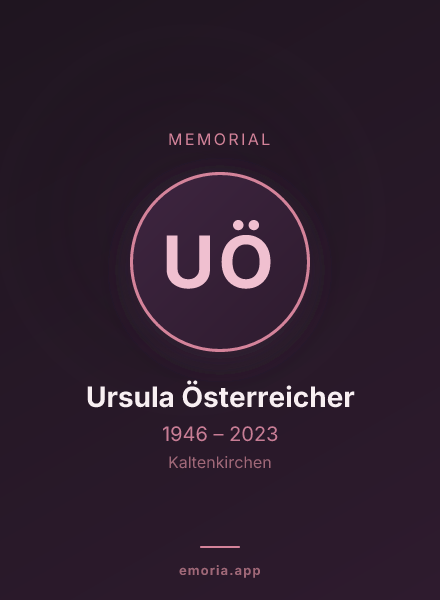 Memorial portrait of Ursula Österreicher