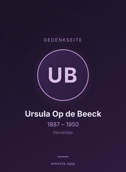 Gedenkportrait von Ursula Op de Beeck