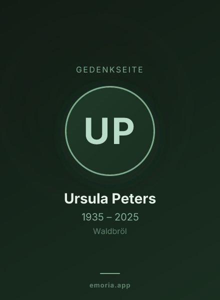 Gedenkportrait von Ursula Peters