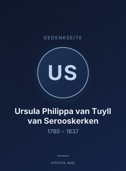 Gedenkportrait von Ursula Philippa van Tuyll van Serooskerken
