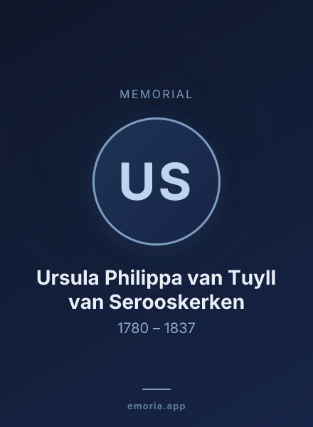 Memorial portrait of Ursula Philippa van Tuyll van Serooskerken