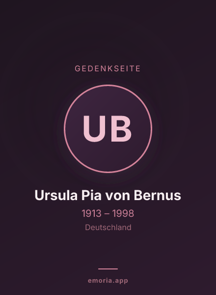 Gedenkportrait von Ursula Pia von Bernus