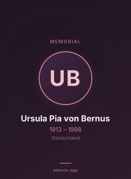Memorial portrait of Ursula Pia von Bernus