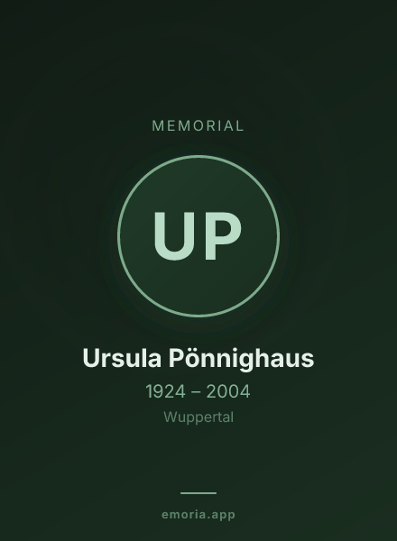 Memorial portrait of Ursula Pönnighaus