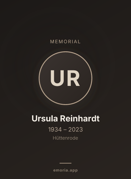 Memorial portrait of Ursula Reinhardt