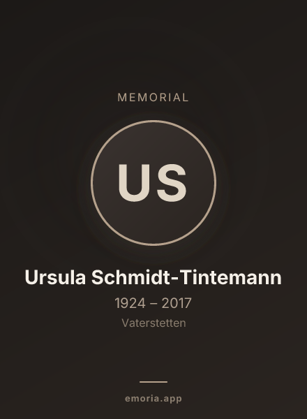 Memorial portrait of Ursula Schmidt-Tintemann