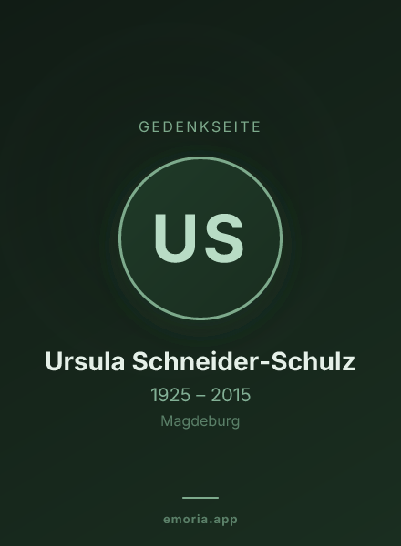 Gedenkportrait von Ursula Schneider-Schulz
