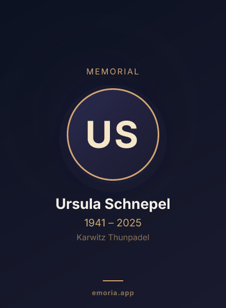 Memorial portrait of Ursula Schnepel