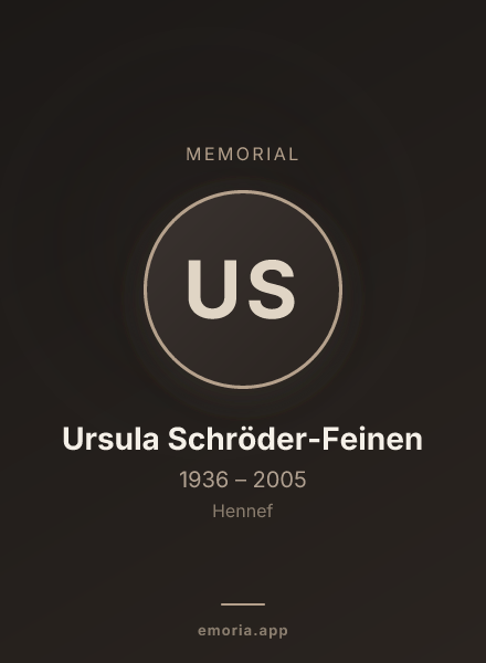 Memorial portrait of Ursula Schröder-Feinen
