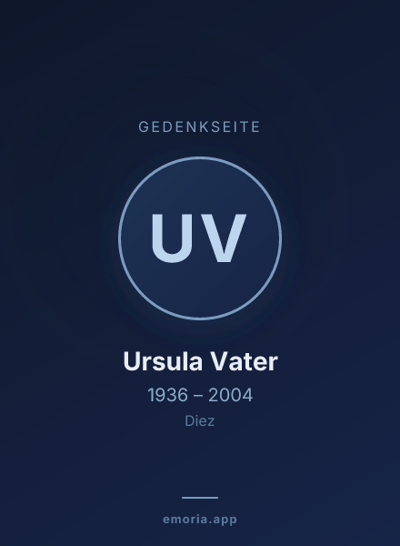 Gedenkportrait von Ursula Vater