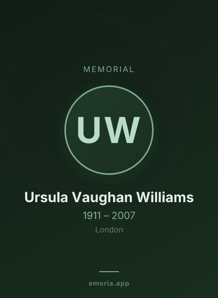 Memorial portrait of Ursula Vaughan Williams