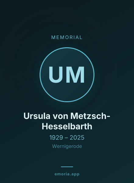 Memorial portrait of Ursula von Metzsch-Hesselbarth
