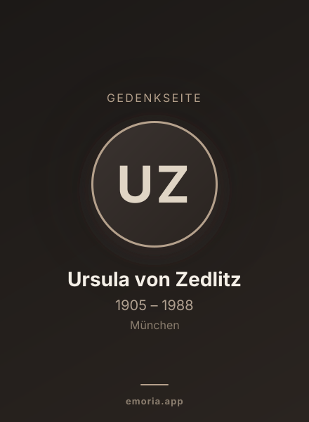 Gedenkportrait von Ursula von Zedlitz
