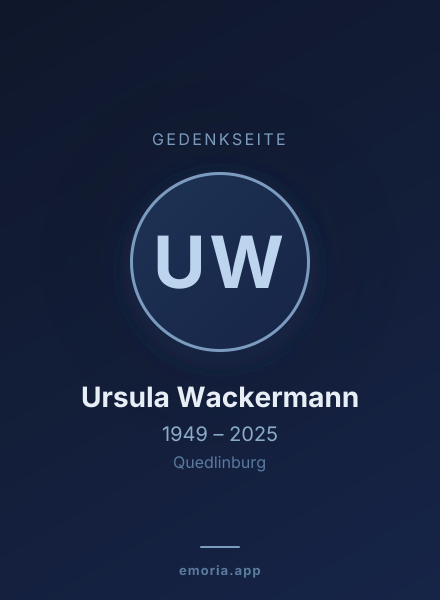 Gedenkportrait von Ursula Wackermann