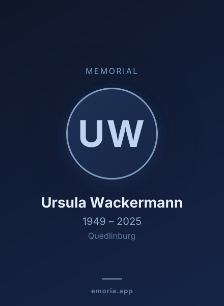 Memorial portrait of Ursula Wackermann