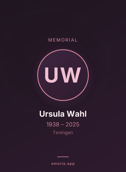 Memorial portrait of Ursula Wahl