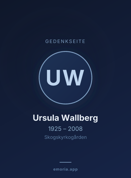 Gedenkportrait von Ursula Wallberg