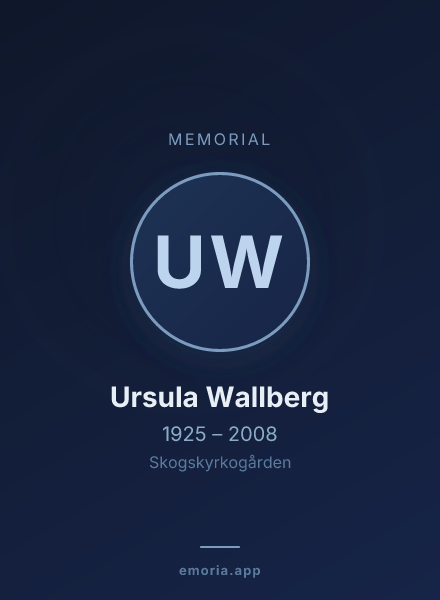 Memorial portrait of Ursula Wallberg