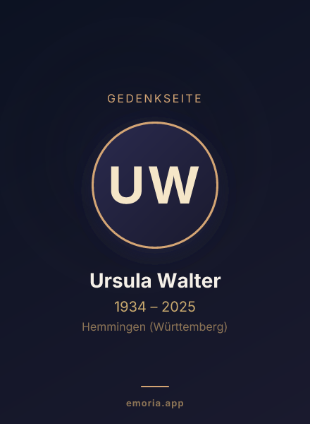 Gedenkportrait von Ursula Walter