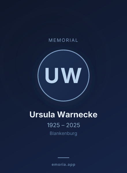 Memorial portrait of Ursula Warnecke