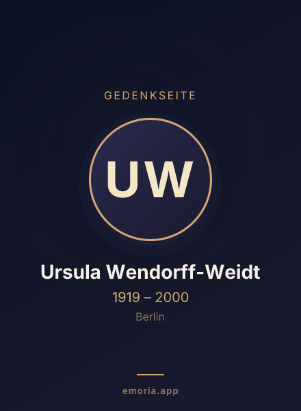 Gedenkportrait von Ursula Wendorff-Weidt