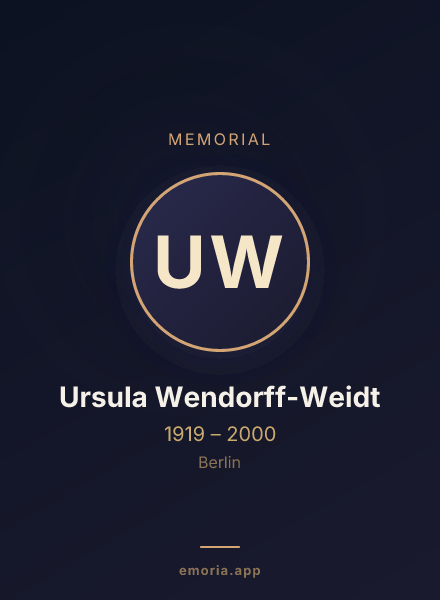 Memorial portrait of Ursula Wendorff-Weidt