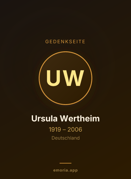 Gedenkportrait von Ursula Wertheim