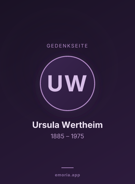 Gedenkportrait von Ursula Wertheim