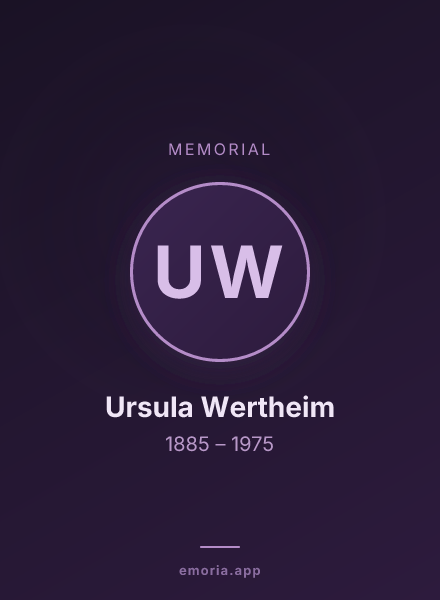 Memorial portrait of Ursula Wertheim