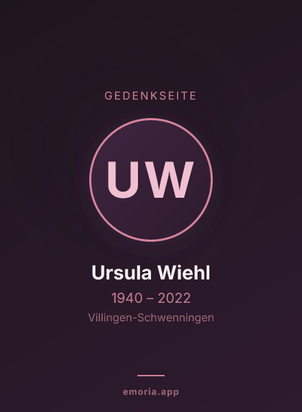 Gedenkportrait von Ursula Wiehl