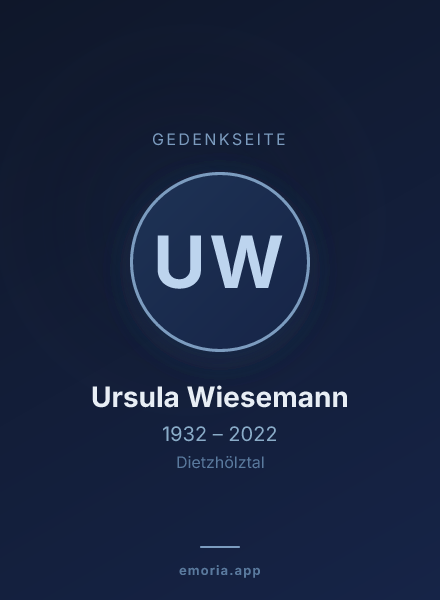 Gedenkportrait von Ursula Wiesemann