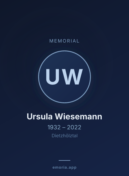 Memorial portrait of Ursula Wiesemann