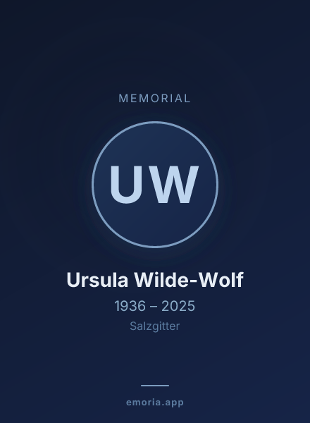 Memorial portrait of Ursula Wilde-Wolf