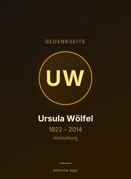 Gedenkportrait von Ursula Wölfel