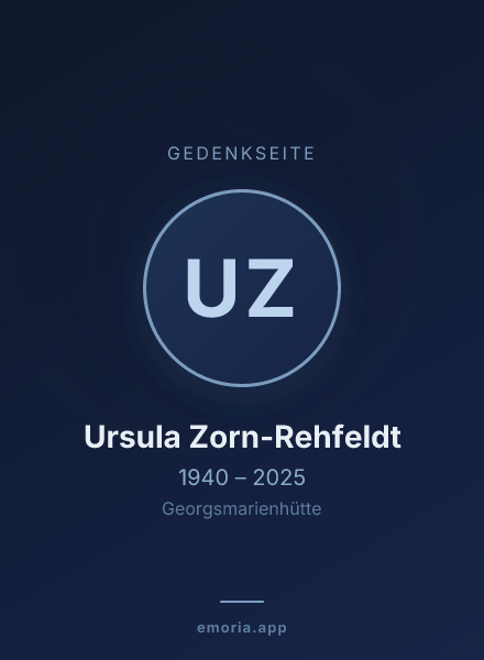 Gedenkportrait von Ursula Zorn-Rehfeldt