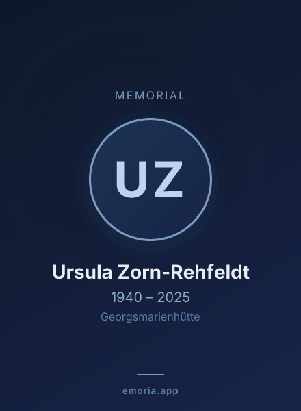 Memorial portrait of Ursula Zorn-Rehfeldt