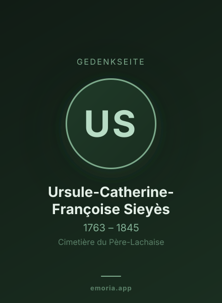 Gedenkportrait von Ursule-Catherine-Françoise Sieyès