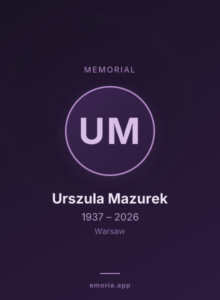 Memorial portrait of Urszula Mazurek