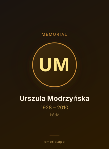 Memorial portrait of Urszula Modrzyńska