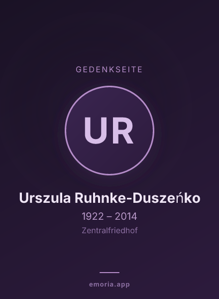 Gedenkportrait von Urszula Ruhnke-Duszeńko
