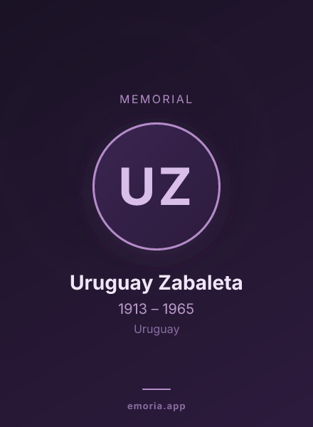 Memorial portrait of Uruguay Zabaleta