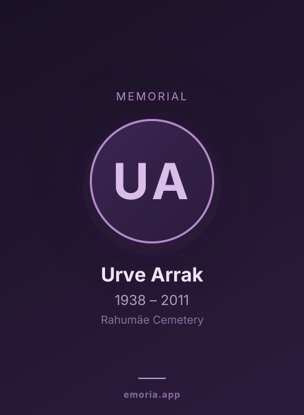 Memorial portrait of Urve Arrak