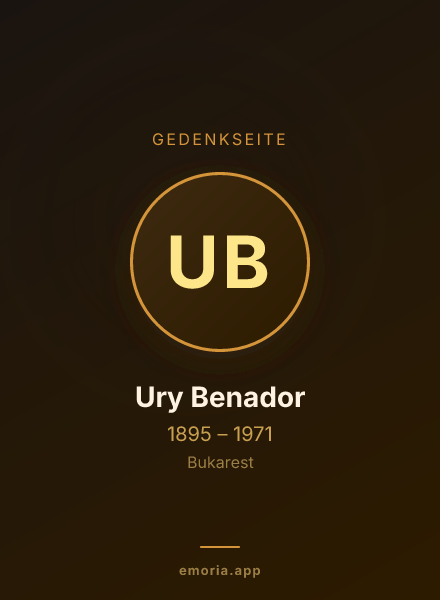 Gedenkportrait von Ury Benador