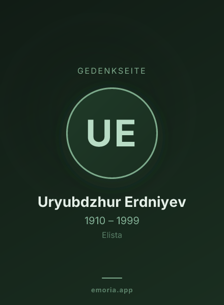Gedenkportrait von Uryubdzhur Erdniyev