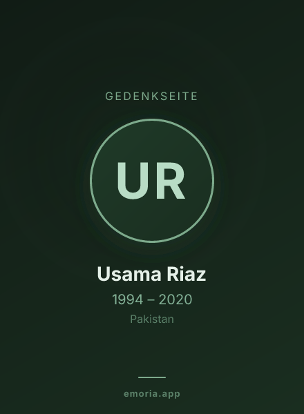 Gedenkportrait von Usama Riaz
