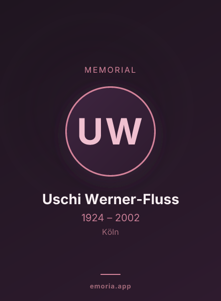 Memorial portrait of Uschi Werner-Fluss