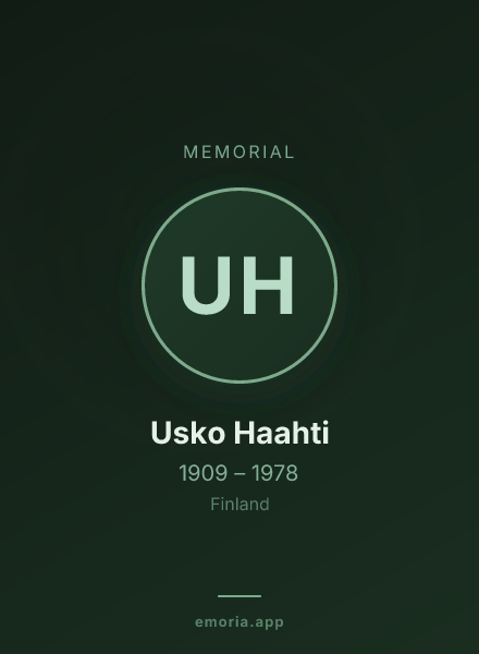 Memorial portrait of Usko Haahti