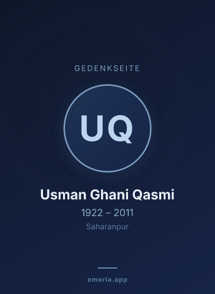 Gedenkportrait von Usman Ghani Qasmi
