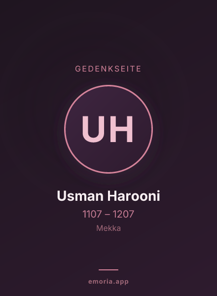 Gedenkportrait von Usman Harooni